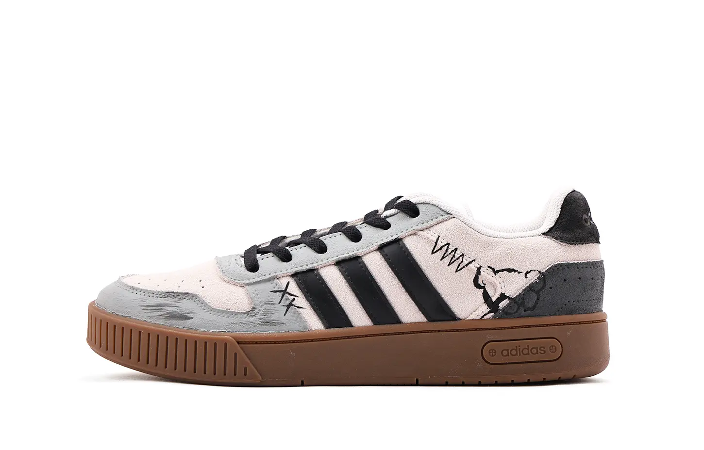 

Adidas Neo D PAD Leather Wrapping, износостойкие и нескользящие низкие кеды для скейтбординга унисекс бело-серые