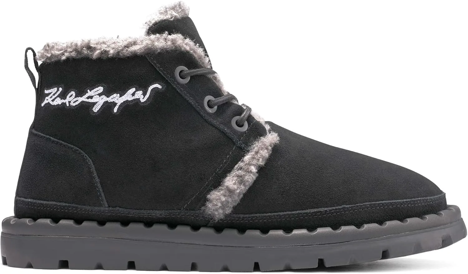 Мужские ботинки KARL LAGERFELD Chukka из замши с подкладкой из искусственной овчины, черный — фото 2