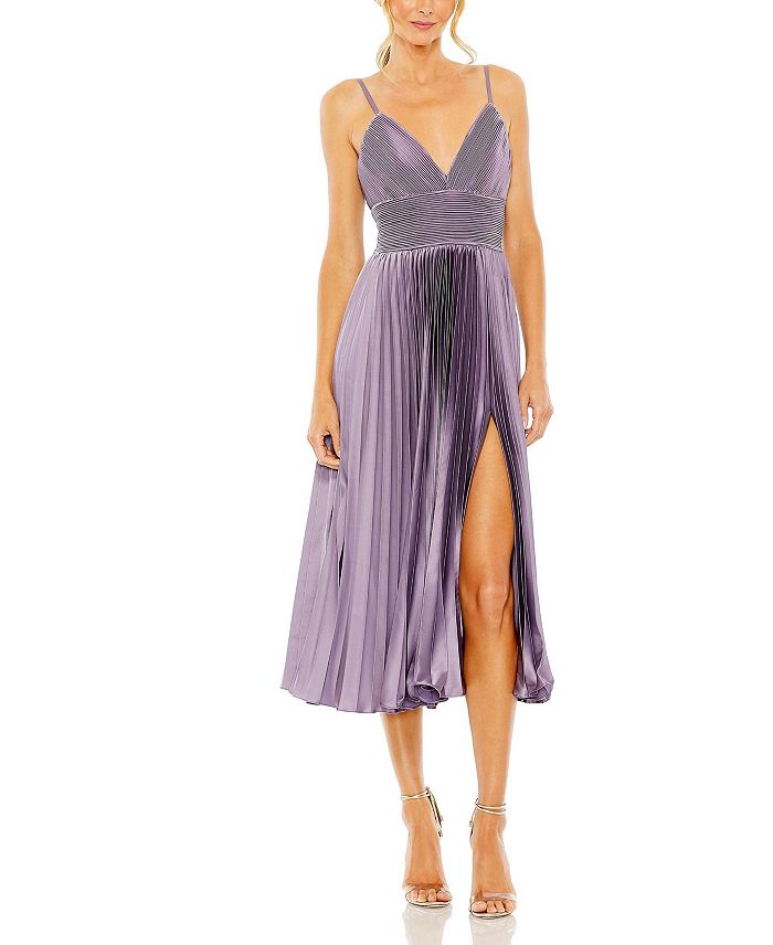 

Облегающее платье с тонкими бретелями и плиссировкой Heat Pleated Mac Duggal, фиолетовый