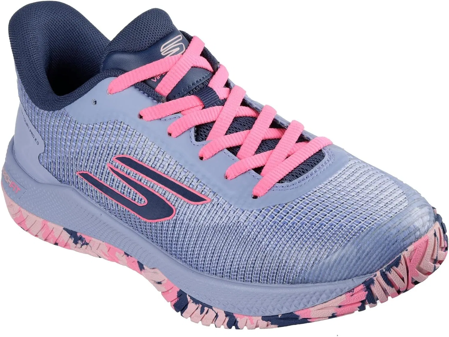 Кроссовки теннисные Skechers Viper Court Pro 2.0, серые с лавандовым