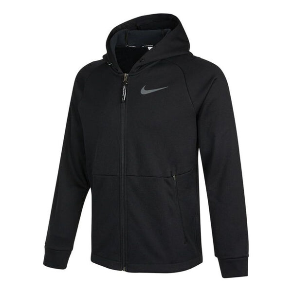 

Куртка Men's Nike Pro Therma-FIT Fleece Stay Warm Sports Training Hooded Logo Jacket Autumn Black, черный