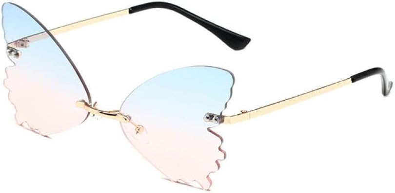 

Солнцезащитные очки MUTYNE в винтажном стиле с крыльями стрекозы, модные без оправы, женские, с прозрачными линзами, мужские, розовые, с защитой от УФ-излучения UV400, C9