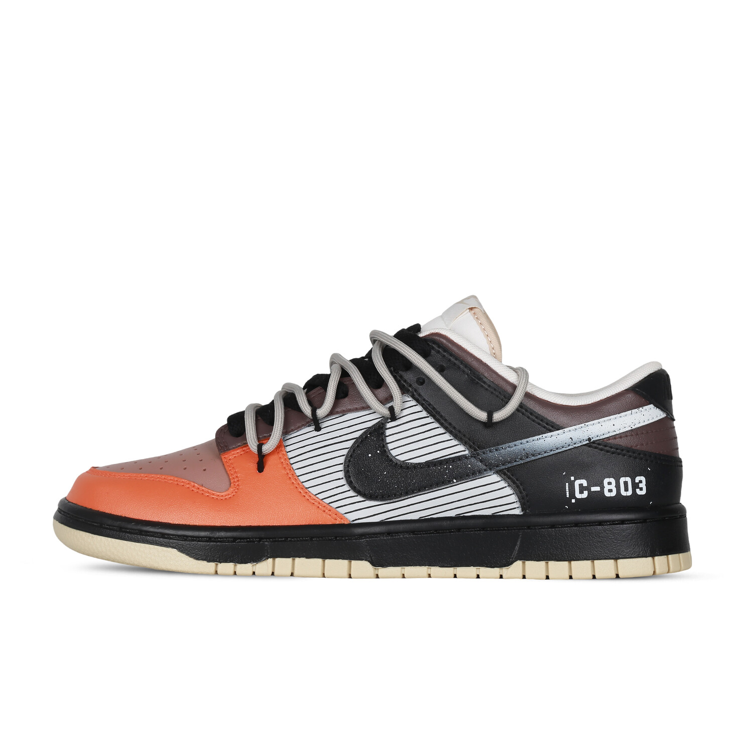 

Кроссовки Nike Dunk Skateboarding Shoes Men Low-top Scar Black/Brown, черный