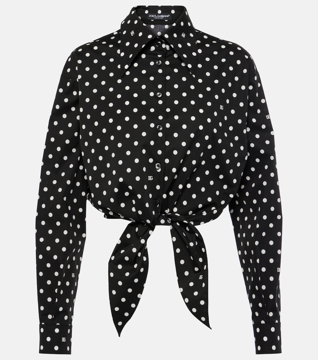 

Короткая блузка из хлопковой смеси Dolce&Gabbana, Pois Picc 0,8 F.Nero