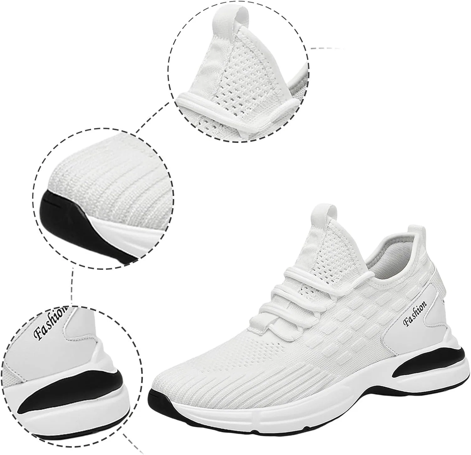 Мужские кроссовки Generisch Trainers Higher Trainers, модные, простые, дышащие, сетчатые, для бега, повседневной носки, спорта и походов, Weiß — фото 2