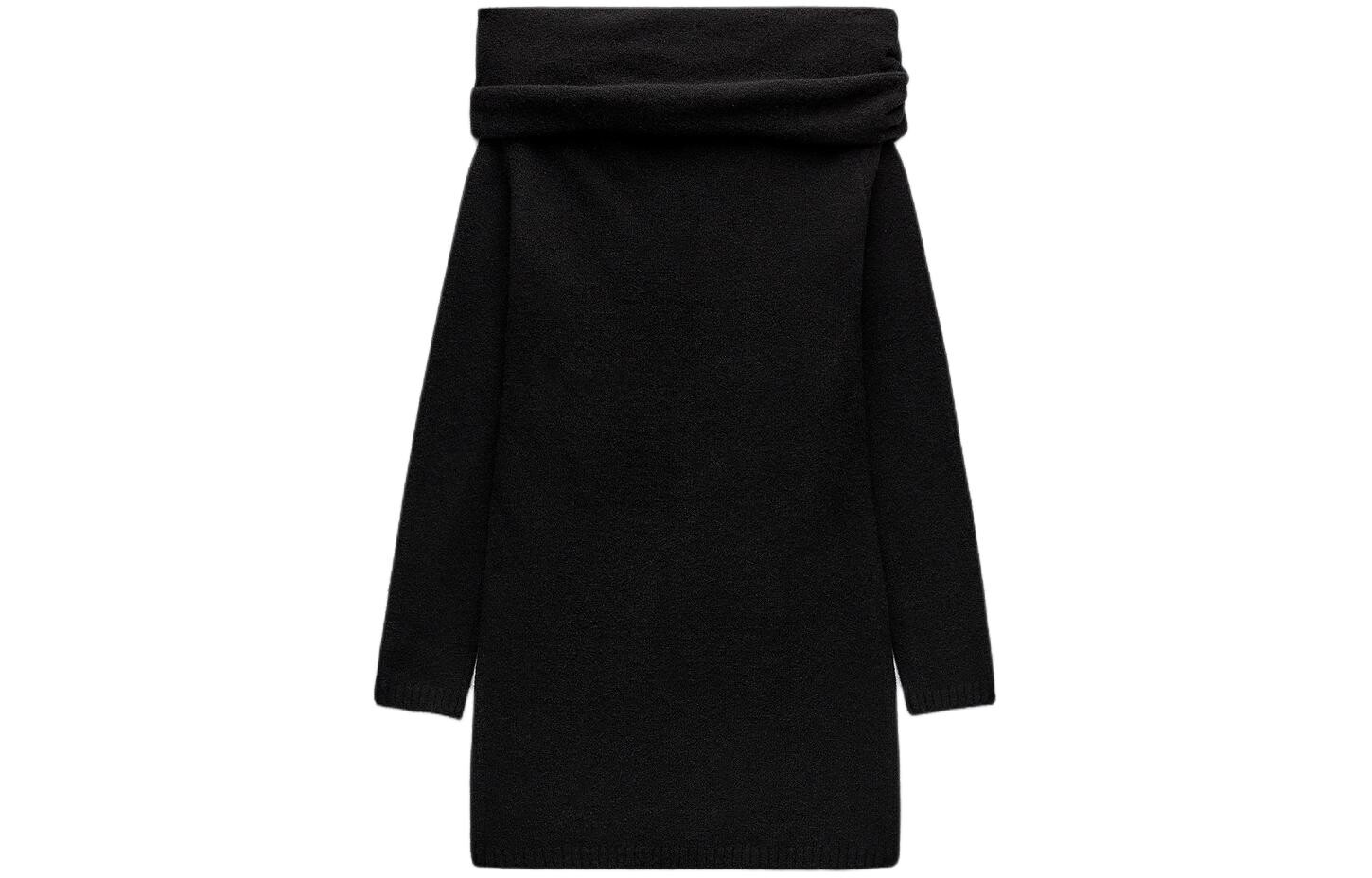 

Платье с длинными рукавами женское черное Zara