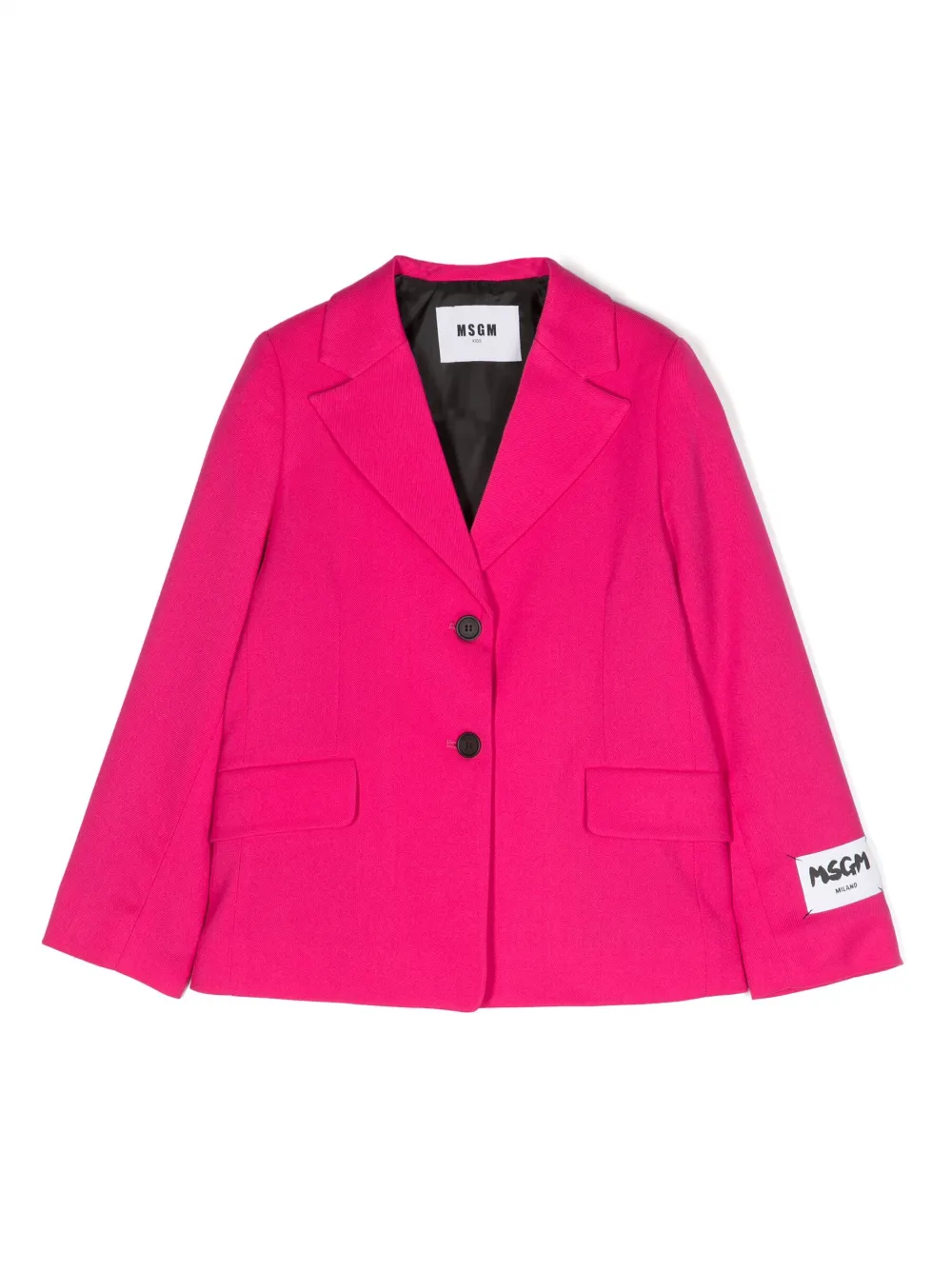 

Однобортный блейзер с нашивкой-логотипом MSGM Kids, розовый
