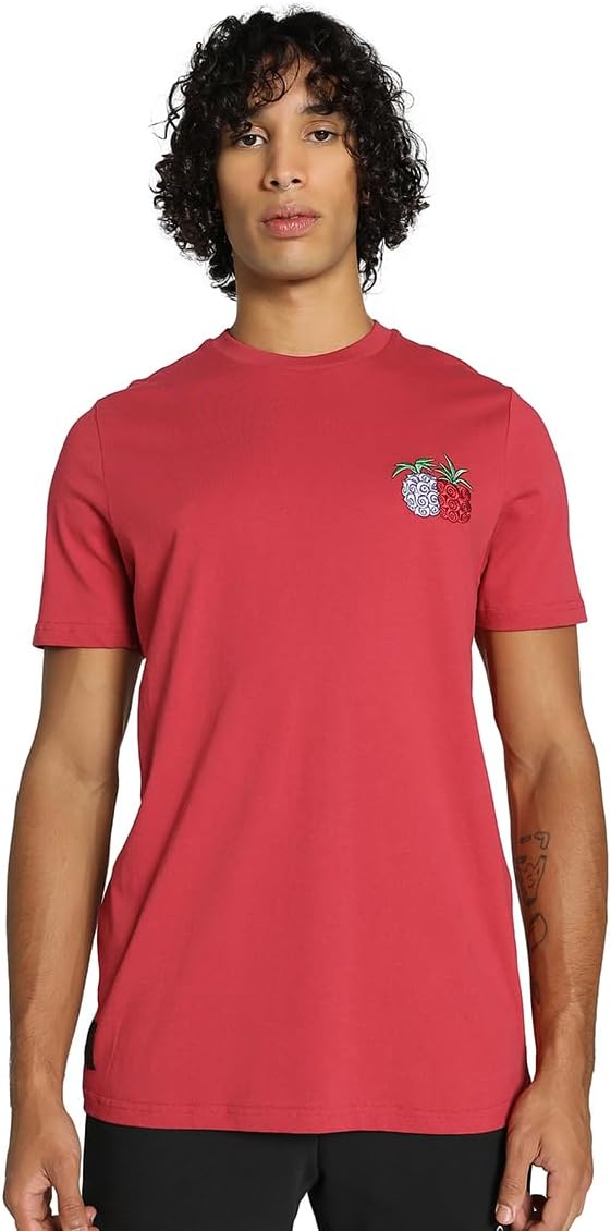 

Мужская повседневная футболка PUMA, футболка с графическим принтом PUMA X ONE PIECE (624665), красный