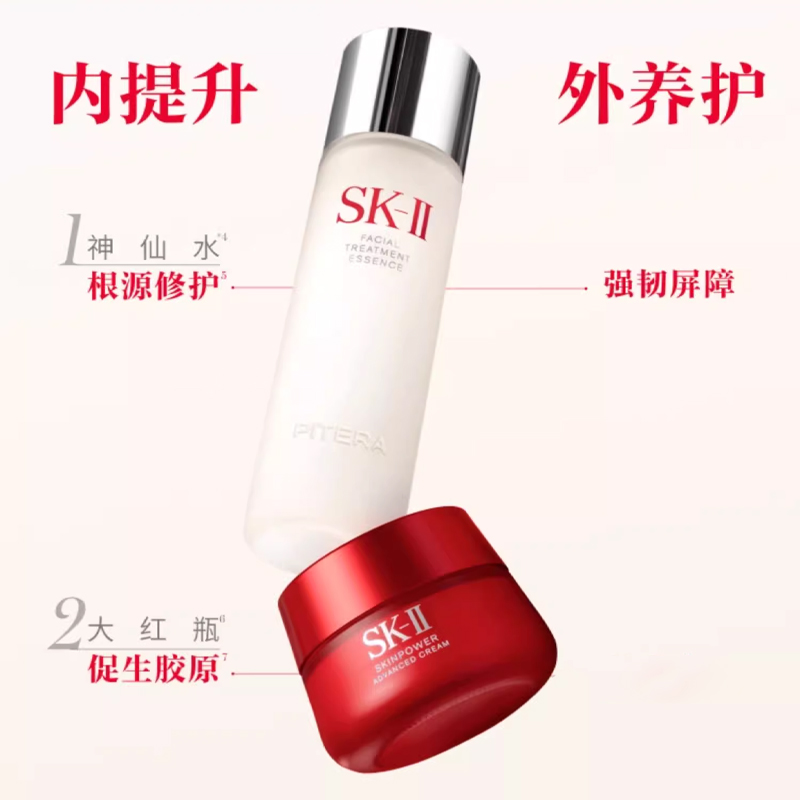SK-II Набор для ухода за кожей SK II Goddess Water Serums Lotion Red Bottle Eye Cream, увлажняет и питает, 75 мл + 15 г — фото 3