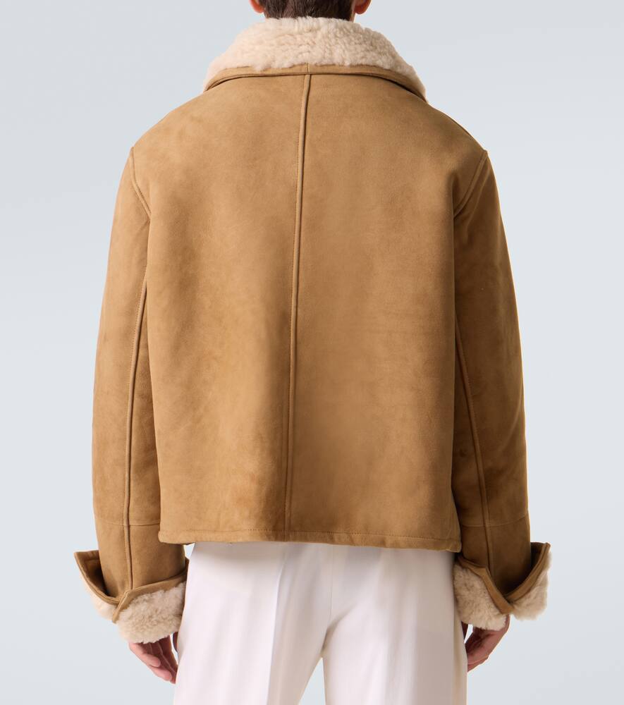 Замшевая куртка с подкладкой из овчины Ami Paris, Camel — фото 4