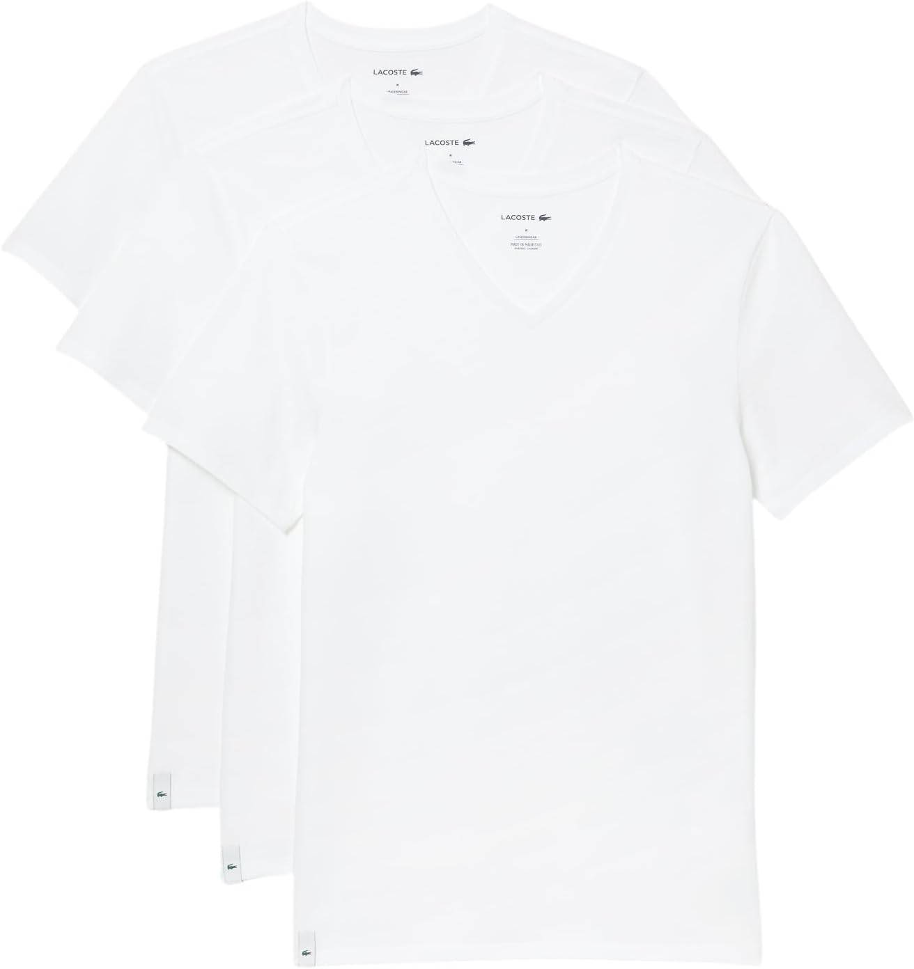 

Lacoste мужская майка-борцовка из 100% хлопка, slim fit, 3 шт, White