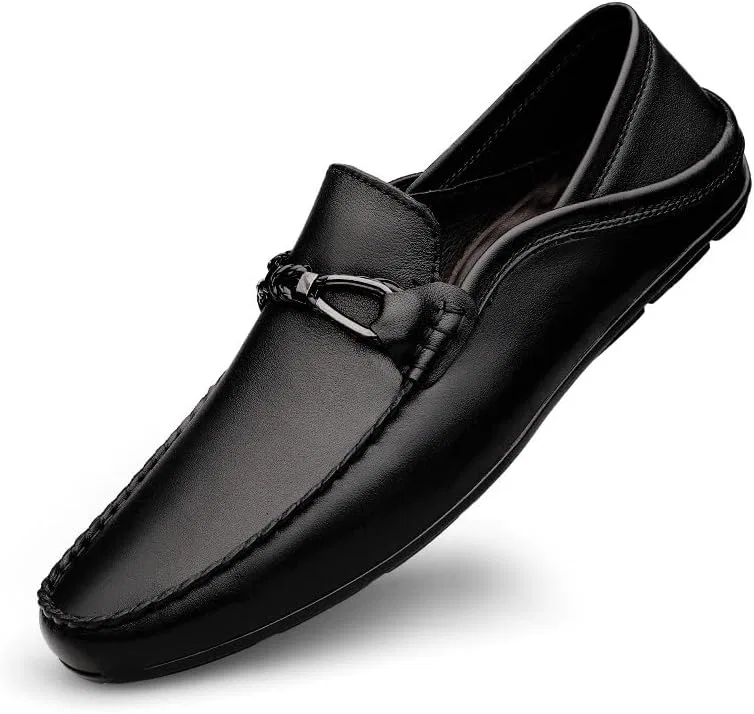 Лоферы кожаные Mens Loafers Shoe, черный PUGHGAETZF
