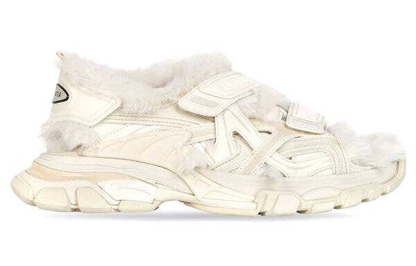 Сандалии track sandals 'fake fur white' Balenciaga, белый — фото 2