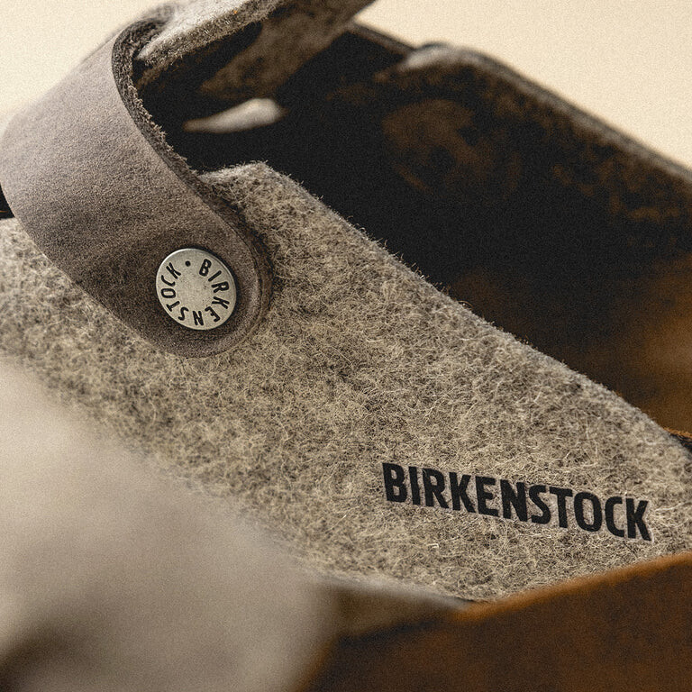 Мюли Birkenstock Boston Natural Leather-Felt, серый — фото 3