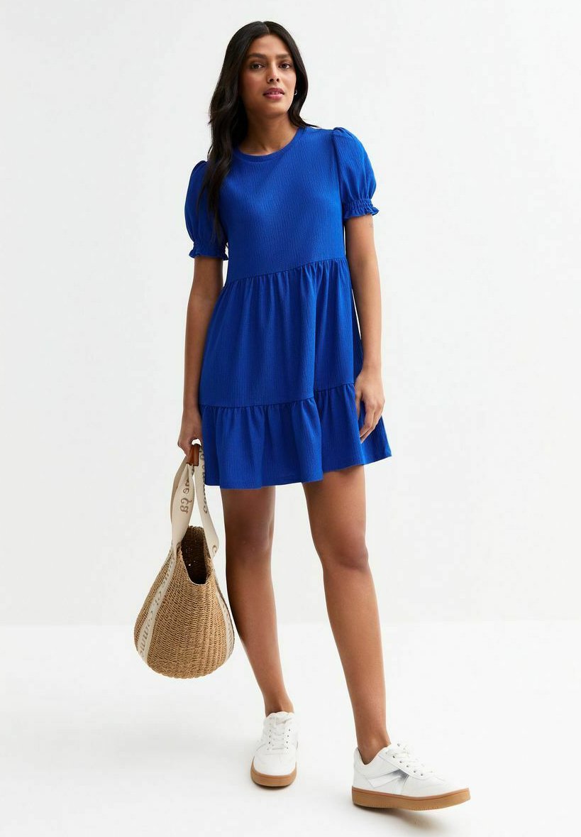 

Повседневное платье TEXTURED SHORT SLEEVED SMOCK New Look, синий