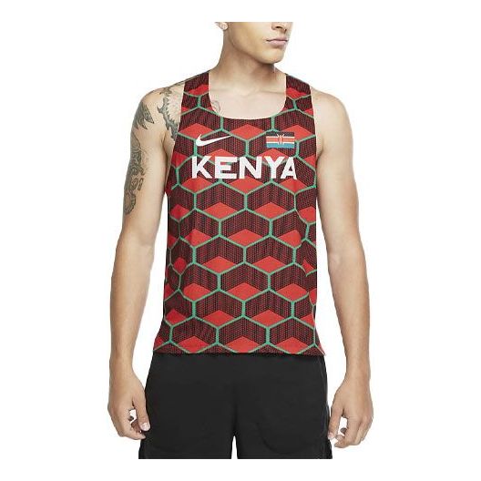 

Майка Nike AeroSwift Team Kenya Training Running Sports Vest Red, мультиколор