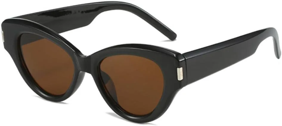 

Популярные модные солнцезащитные очки «кошачий глаз» для женщин, ретро-очки в стиле «желейный чай», солнцезащитные очки UV400 для мужчин с заклепками MTZJH, Black Tea