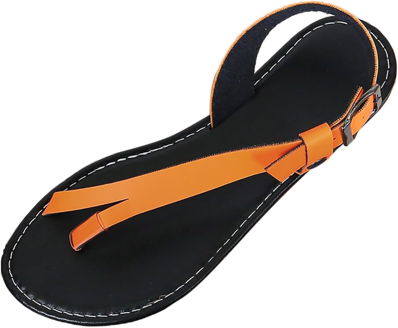 

Сандалии для женщин с открытым носком на лето, гладиаторские, с ремешком на пятке, плоские, регулируемые, повседневные, рыбацкие сандалии, модные сандалии на ножку, удобные летние пляжные шлепанцы Kvotuu, оранжевый