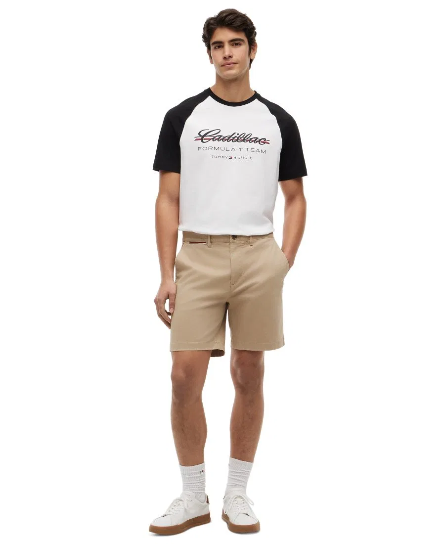 Мужская футболка-реглан с надписью Cadillac F1 Tommy Hilfiger, White / Black — фото 2