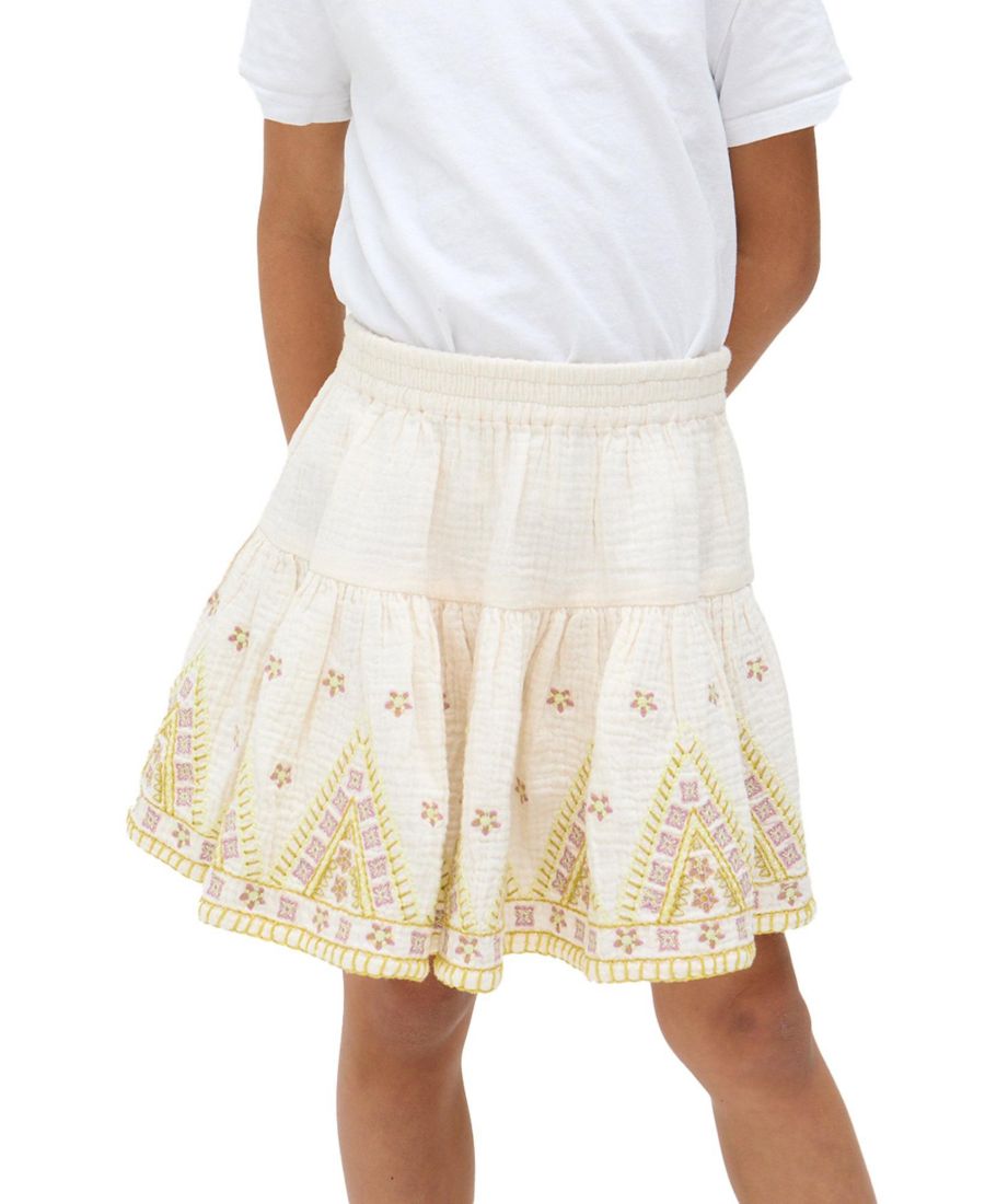 

Юбка-полуторка с вышивкой от Raffya Staranisse для маленьких девочек Raffya Kids, Ecru