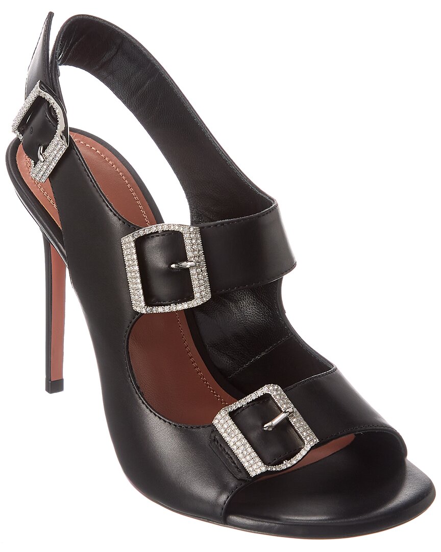Amina Muaddi Marni Leather Sandal, черный