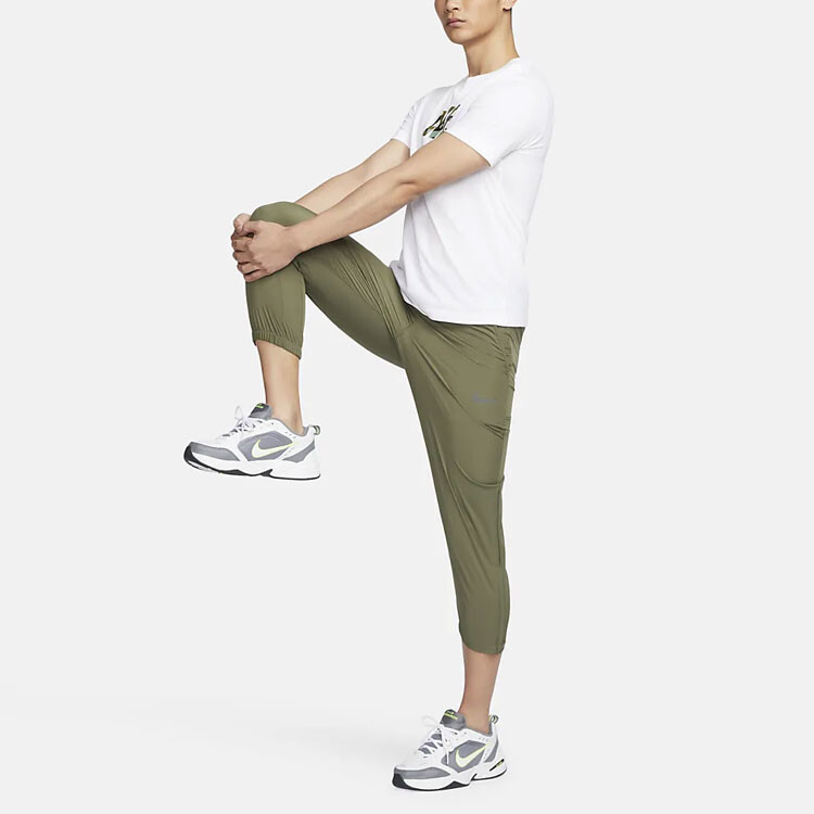 Трикотажные спортивные штаны мужские Medium Olive Nike, оливковый — фото 3