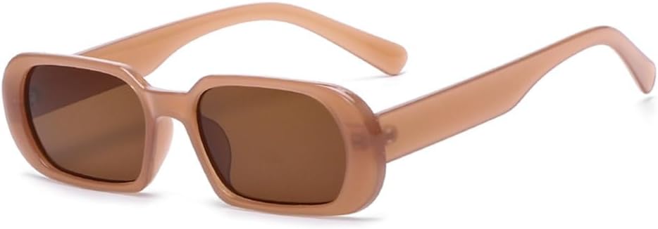 

Ретро овальные солнцезащитные очки для женщин, ретро прямоугольные солнцезащитные очки для женщин, солнцезащитные очки с защитой от УФ-излучения UV 400 MTZJH, Milk Tea-tea