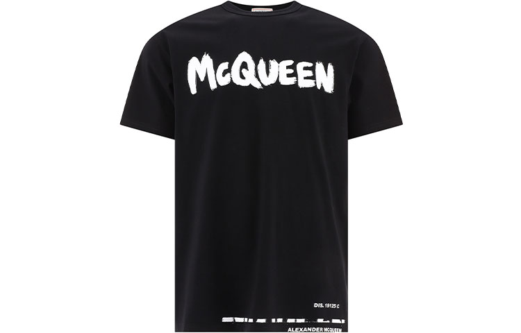Футболка из хлопка с логотипом Alexander McQueen, черный — фото 3