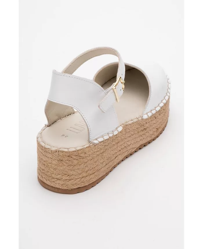 Босоножки Viba Leather Esprarille на платформе и танкетке Forever & Always Shoes, белый — фото 4