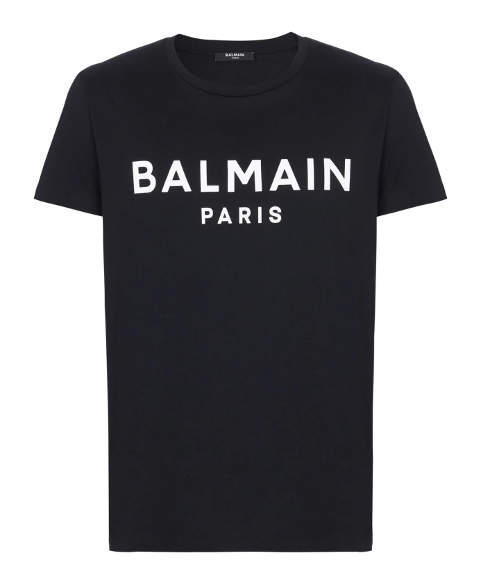 

Футболка Paris с принтом и короткими рукавами Balmain, черный