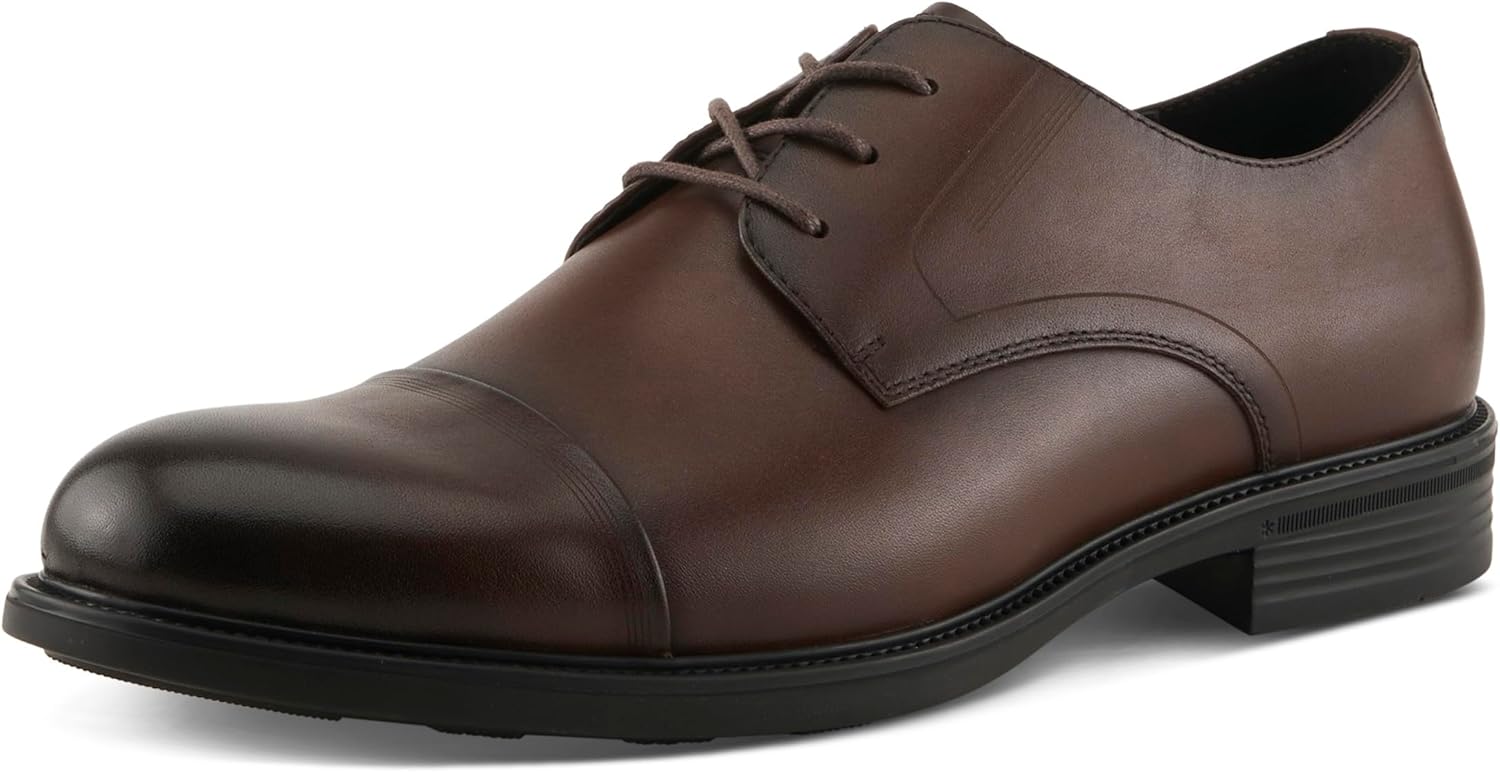 

Мужские оксфорды Spring Step BENEL с шнуровкой - классическая кожаная деловая обувь с набойкой и резиновой подошвой, коричневый