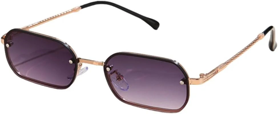 

Маленькие солнцезащитные очки без оправы для женщин. Модные черные солнцезащитные очки для женщин. Винтажные очки с защитой от ультрафиолета UV400 MTZJH, Grey