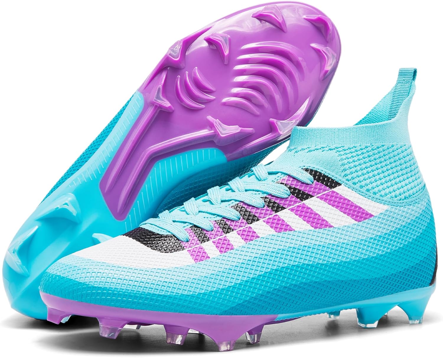 

Футбольные бутсы для мужчин и женщин, шнуровка, для улицы, профессиональные тренировочные бутсы для футбола на искусственном газоне, высокие кроссовки для бейсбола Kiusmety, синий