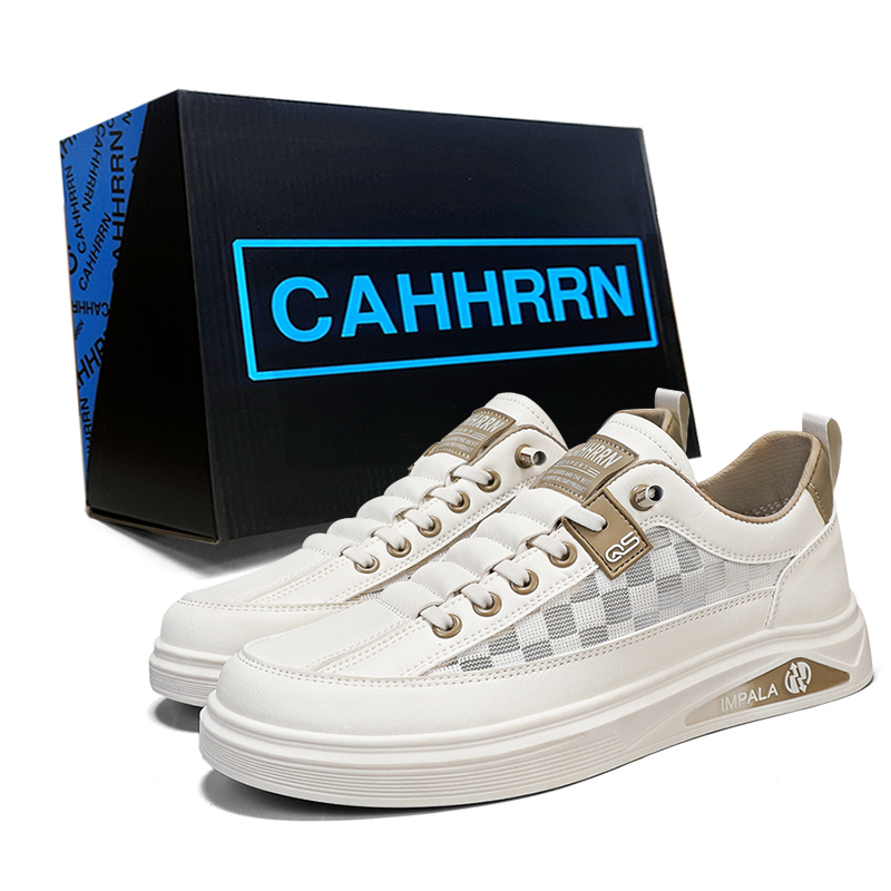 

CAHHRRN Дышащие низкие скейтерские кроссовки мужские бело-синие, цвет White Blue