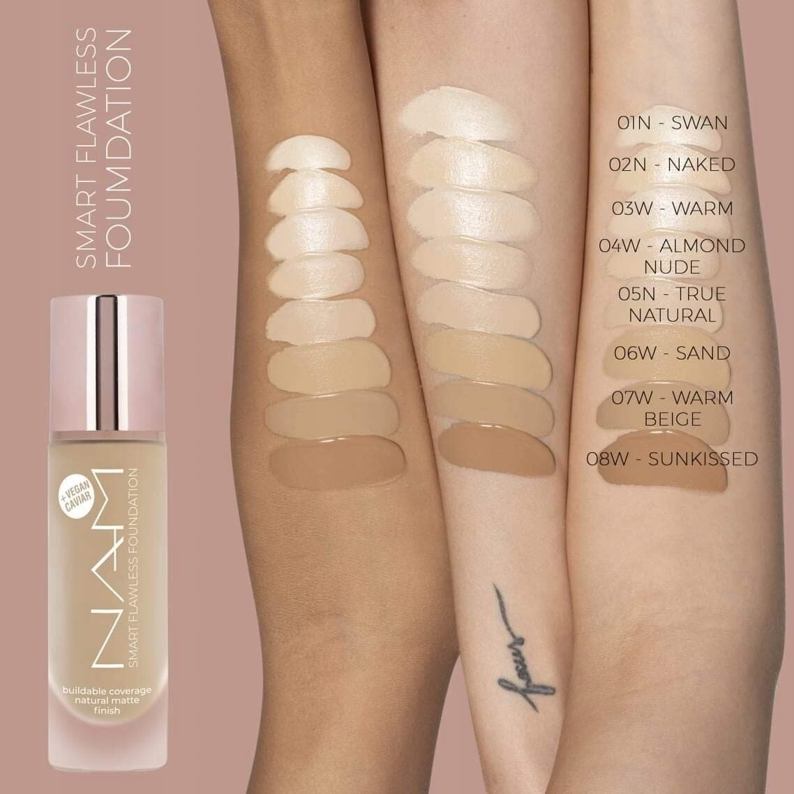 NAM, Smart Flawless, Тональный крем для лица, 02N Naked Wibo — фото 2