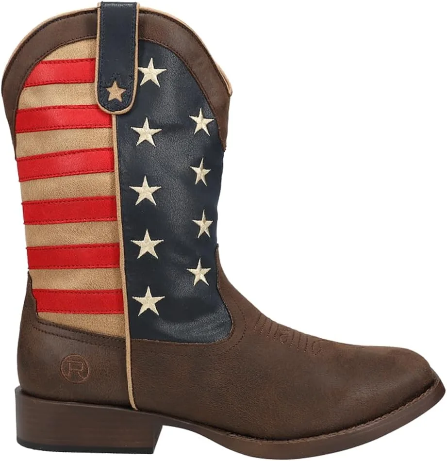 Мужские ковбойские сапоги ROPER "American Patriot", красный/синий/коричневый