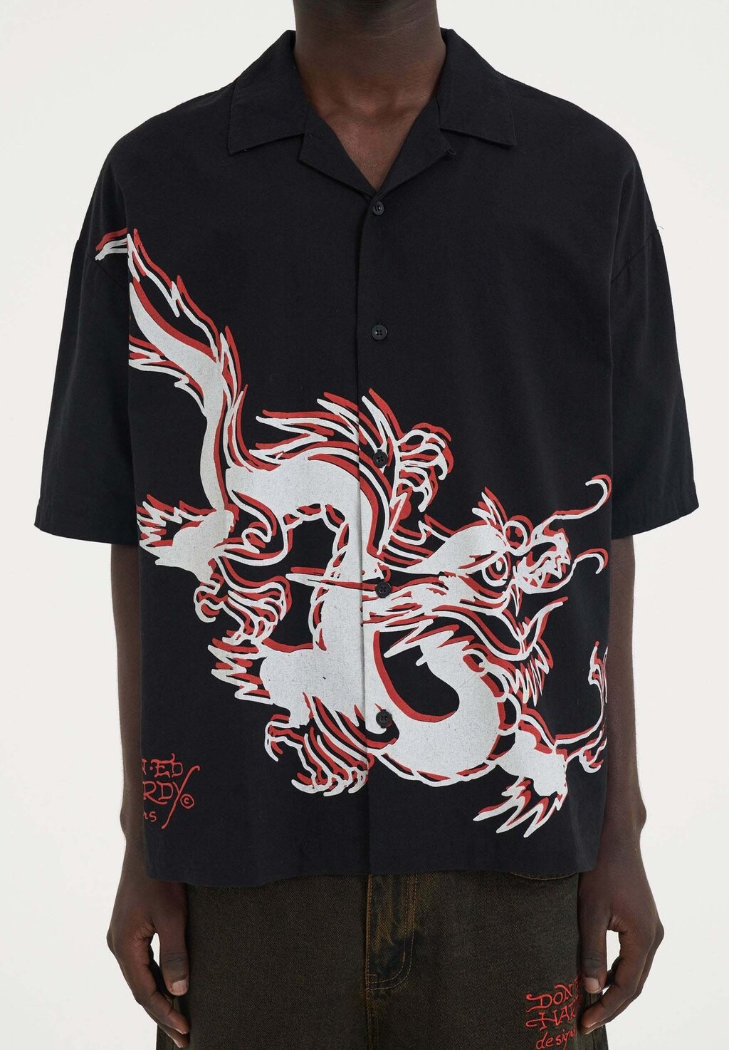 

Рубашка OFFSET DRAGON CAMP SHORT SLEEVE Ed Hardy, черный
