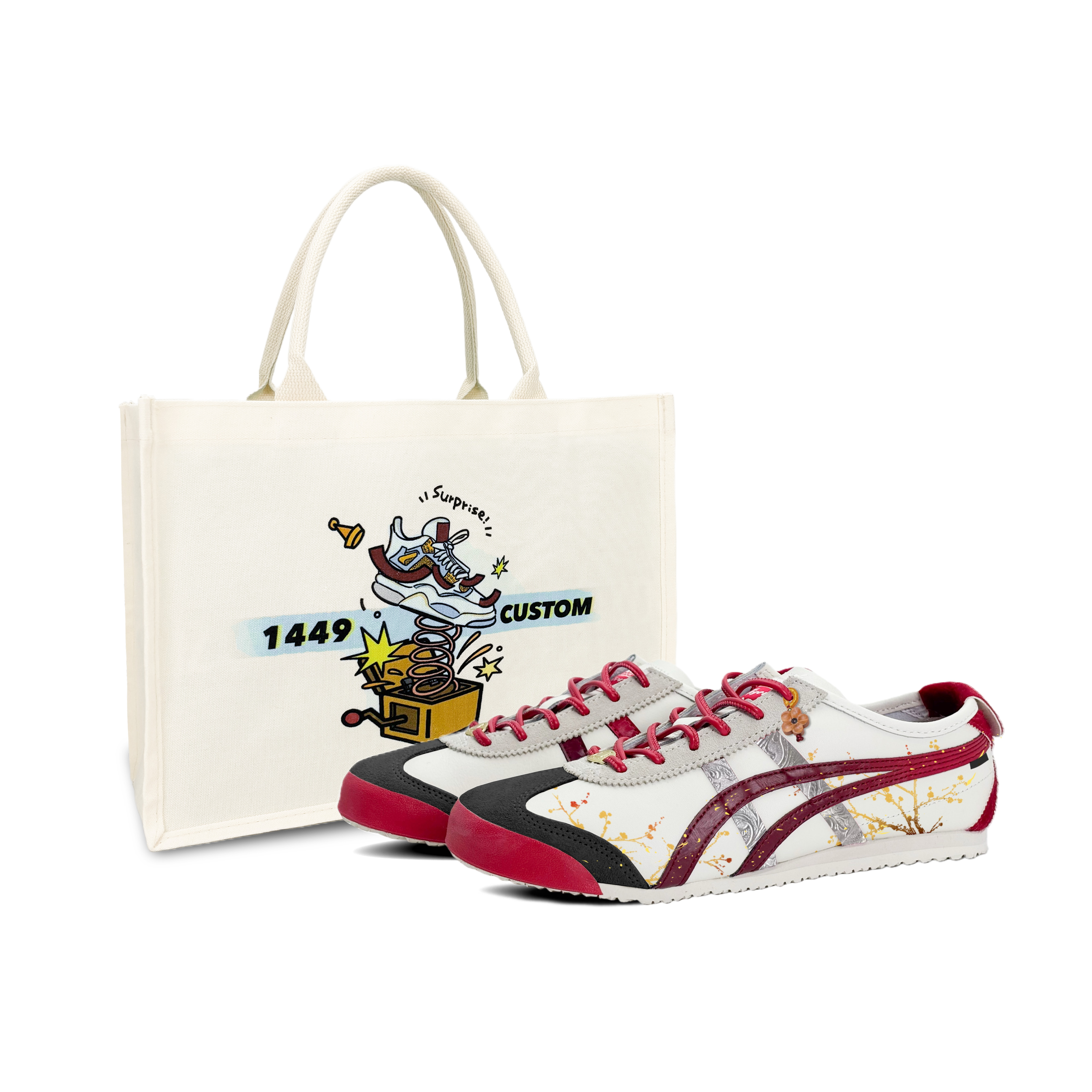 

Onitsuka Tiger Кроссовки MEXICO 66 Support Low top Casual Unisex белые красные