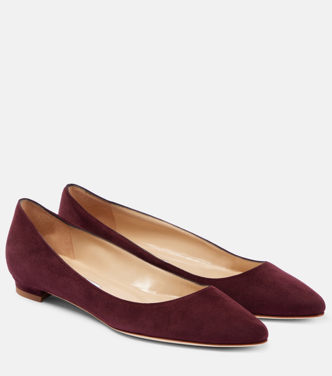 Балетки BB из замши Manolo Blahnik, 6025 Dred