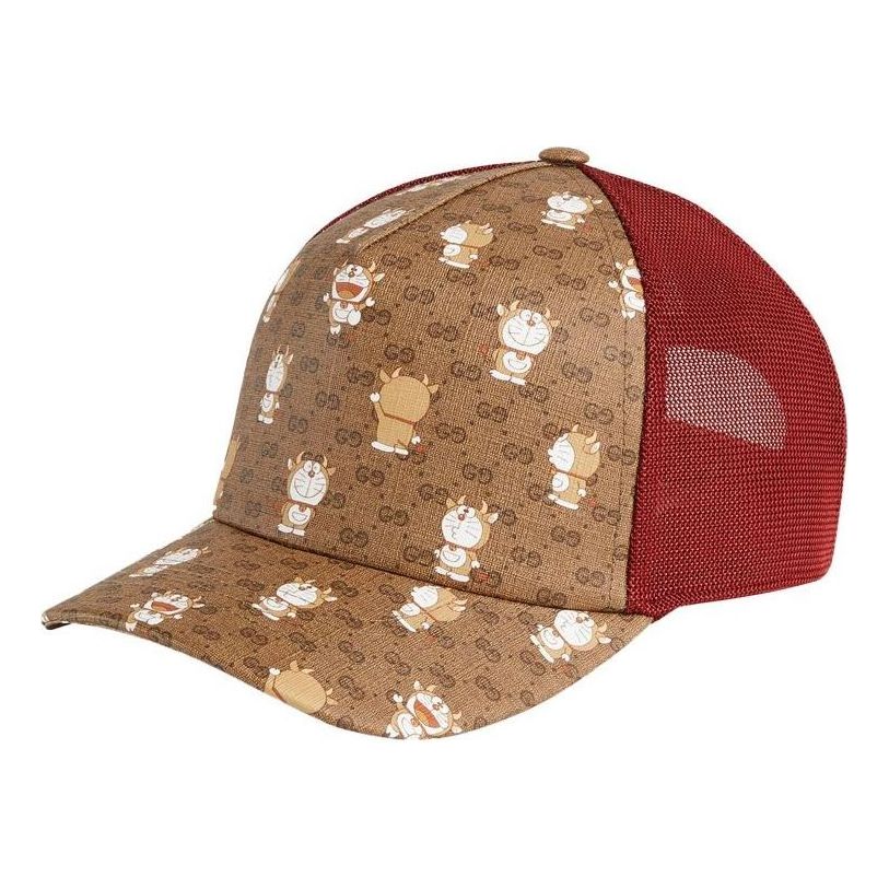 

Бейсболка Gucci x Doraemon Baseball Hat 'Cherry Monogram', коричневый