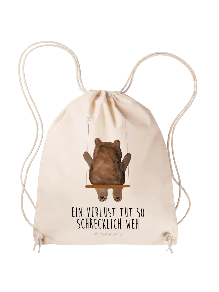 

Спортивная сумка Mr & Mrs Panda Sportbeutel Bär Schaukel, кремовый