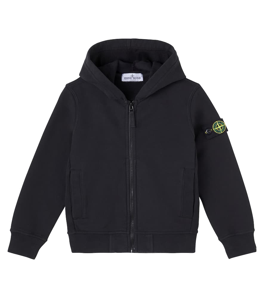 

Хлопковый джерси худи Stone Island Junior, Black