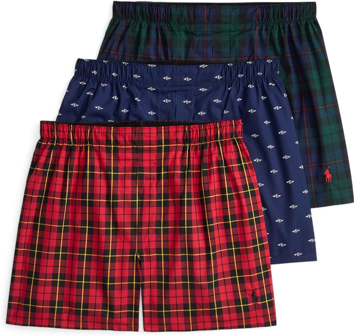 

POLO RALPH LAUREN мужские боксеры Classic Fit Woven, 3 шт, Wallace Tartan/Wingled Prl Print/Vermont Tartan