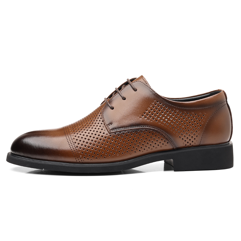 

POPULAR ROUSE PR Коричневые мужские кеды с перфорацией, цвет Brown Cut-Out
