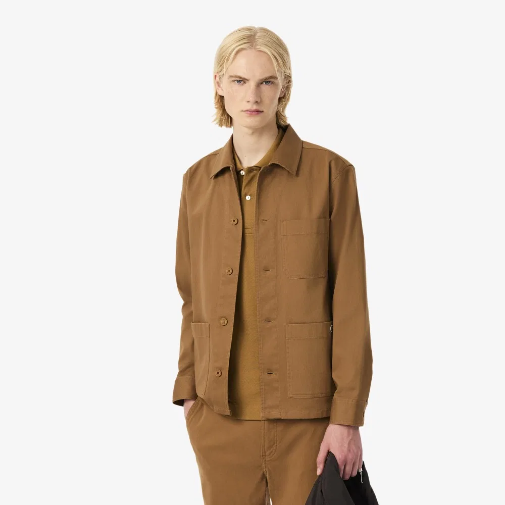 Мужская рабочая куртка коричневого цвета от Lacoste