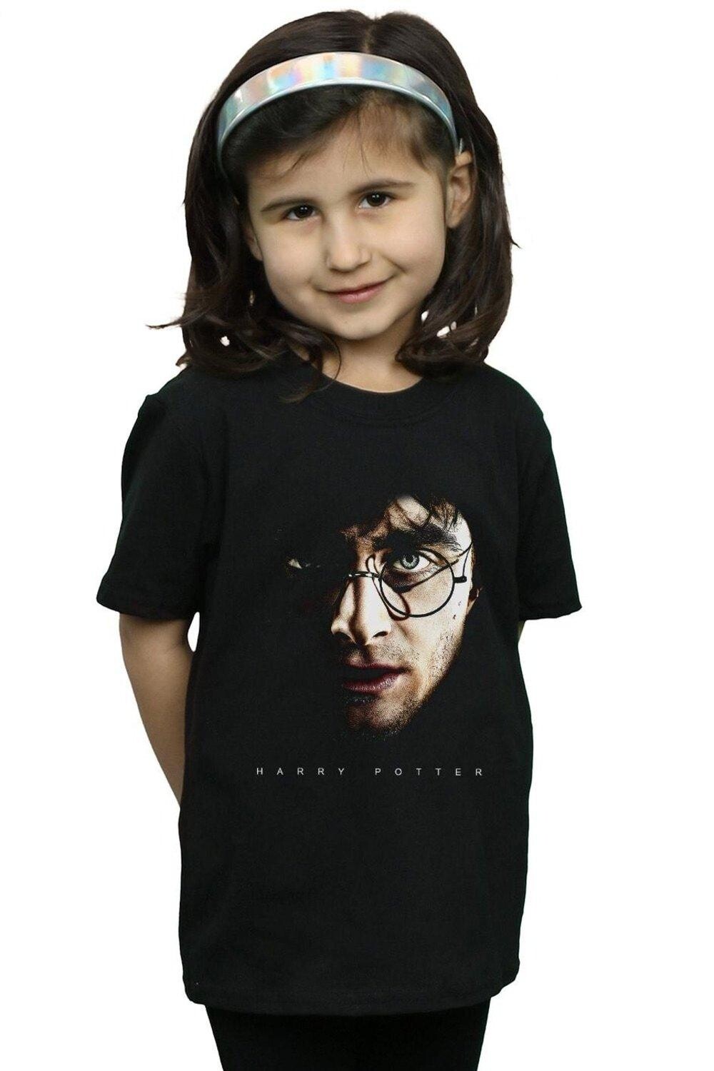 

Хлопковая футболка с темным портретом Harry Potter, черный