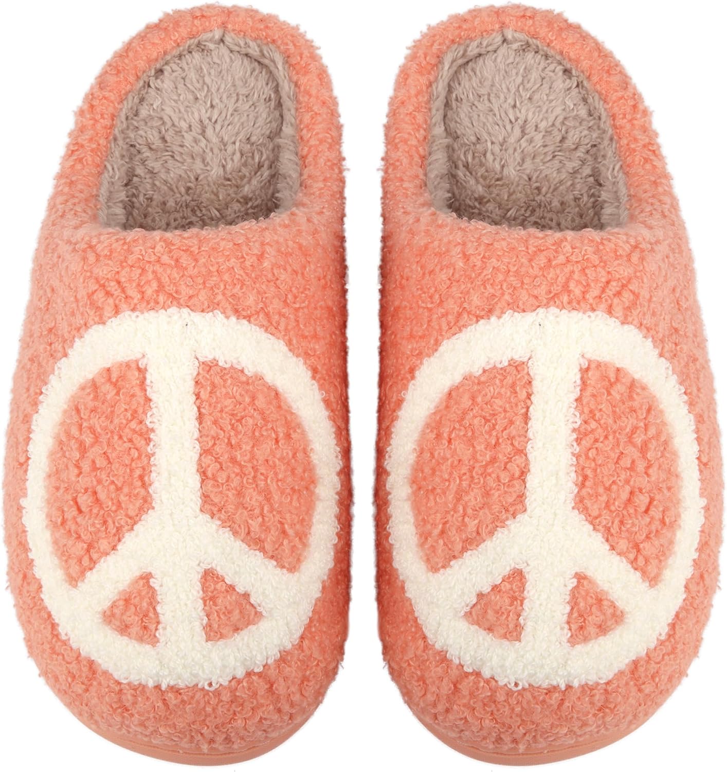 

Тапочки для женщин и мужчин, милые домашние тапочки с плюшевой флисовой подкладкой, теплые домашние обувь на мягкой подошве Cwodor, Peace