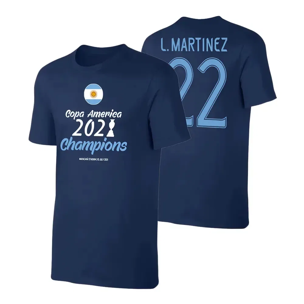 Футболка детская с дизайном L. Martinez 22 Argentina, темно-синий