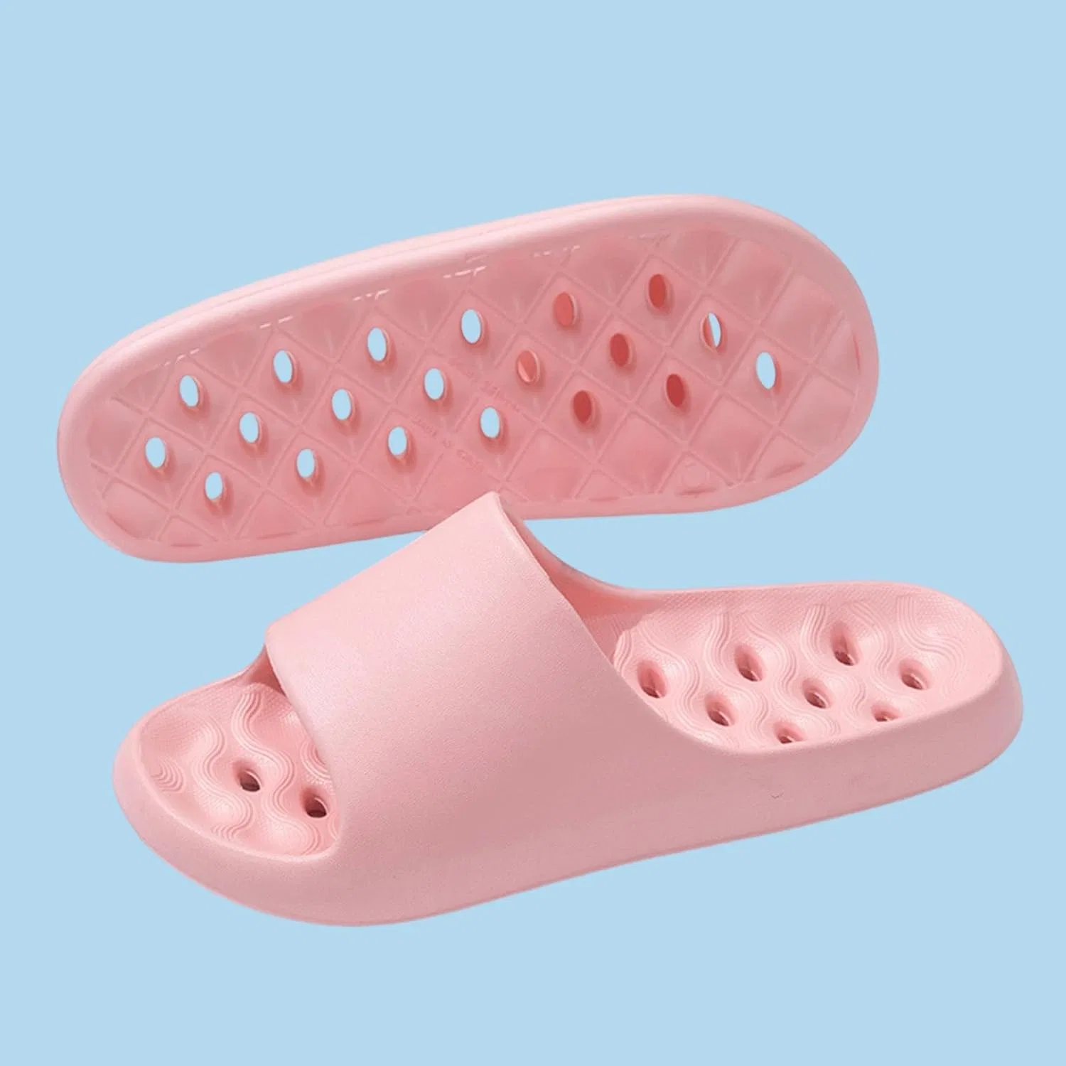 Тапочки нескользящие с дренажными отверстиями, Pink — фото 2