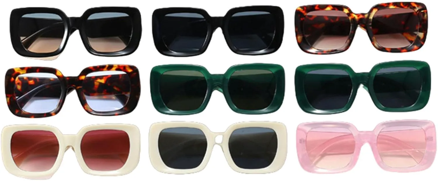 

Винтажные солнцезащитные очки для женщин с градиентной защитой от УФ-излучения UV400, модные солнцезащитные очки для мужчин и женщин TKKTLLT, Black-greenyellow